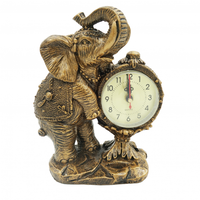Statuie cu ceas din rasina, model elefant, 20 cm [1]