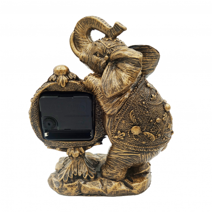 Statuie cu ceas din rasina, model elefant, 20 cm [5]