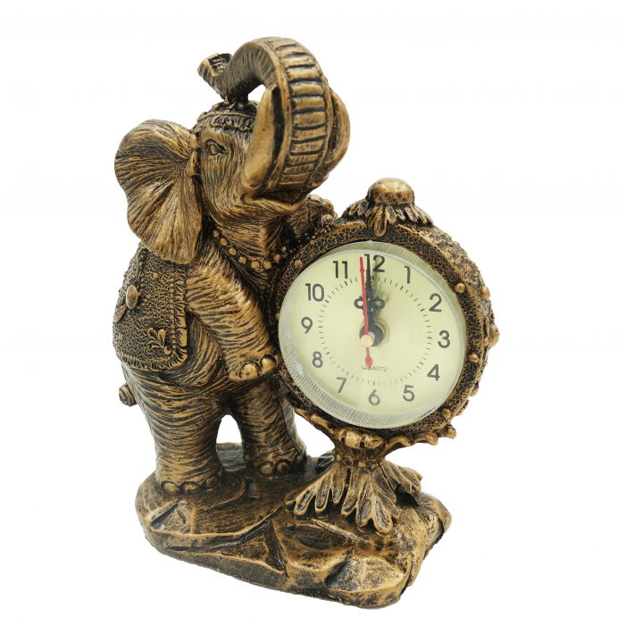 Statuie cu ceas din rasina, model elefant, 20 cm [3]