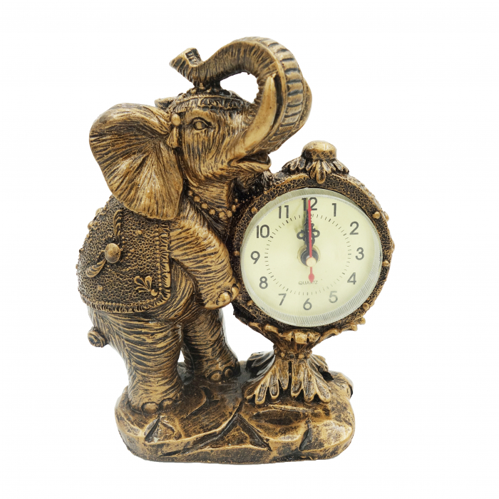 Statuie cu ceas din rasina, model elefant, 20 cm [2]