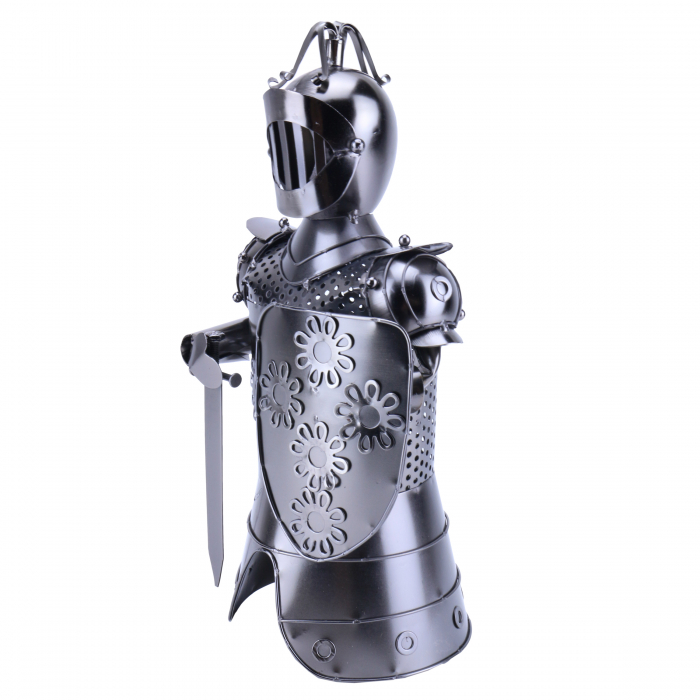 Suport de vin din metal lucios - Cavaler cu scut [2]