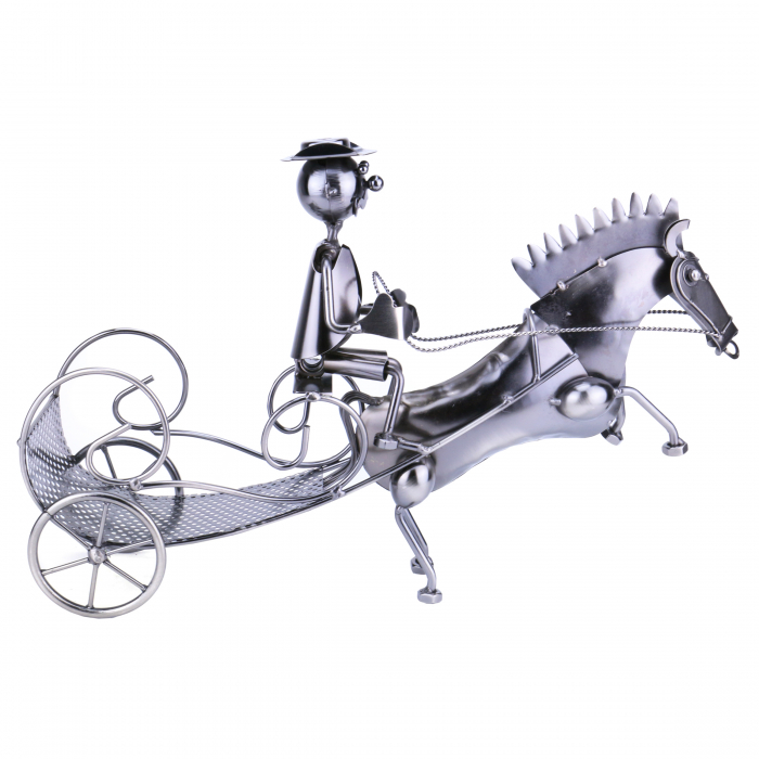 Suport pentru sticla de vin, din metal lucios - Birjar 36 cm [2]