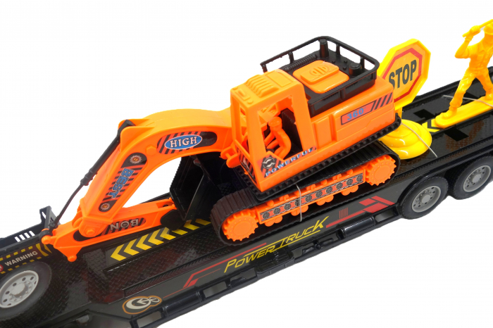Tir cu telecomanda, cu remorca si excavator, 60 cm [5]
