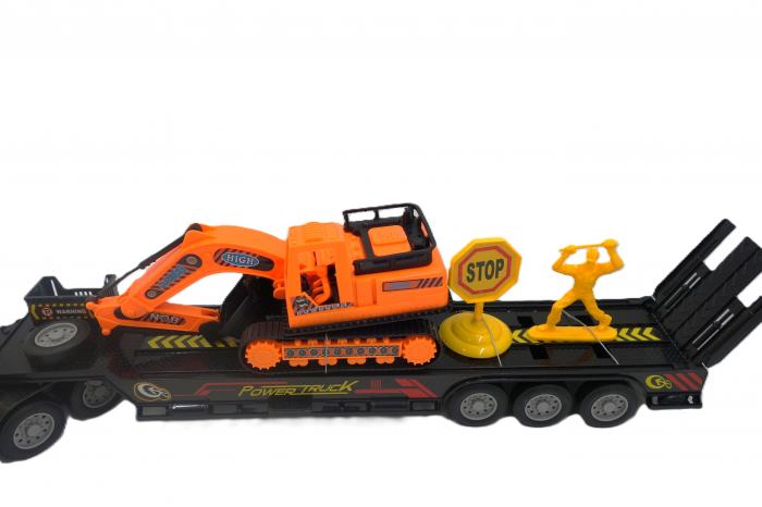 Tir cu telecomanda, cu remorca si excavator, 60 cm [4]