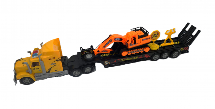 Tir cu telecomanda, cu remorca si excavator, 60 cm [2]