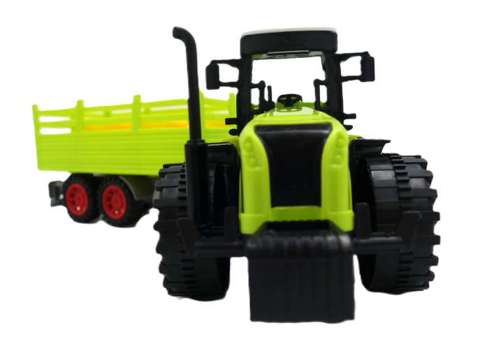 Tractor mecanic cu remorcă și baloți, detalii realiste, 35 cm [5]