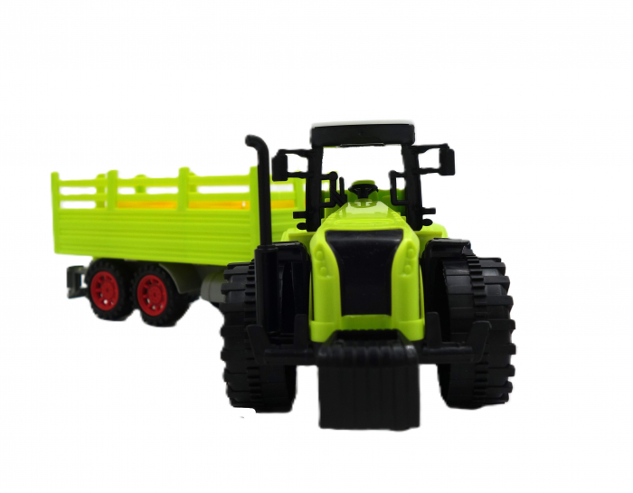 Tractor mecanic cu remorcă și baloți, detalii realiste, 35 cm [4]