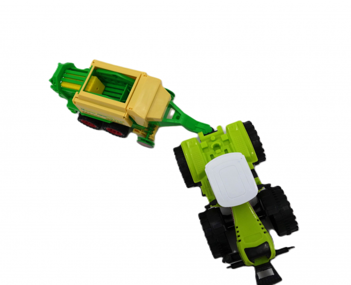 Tractor mecanic cu utilaj de făcut baloți, detalii realiste, 35 cm [3]