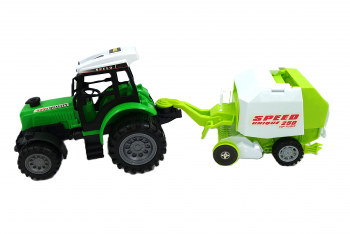 Tractor mecanic, realist, cu combină, un balot inclus, 44 cm [4]