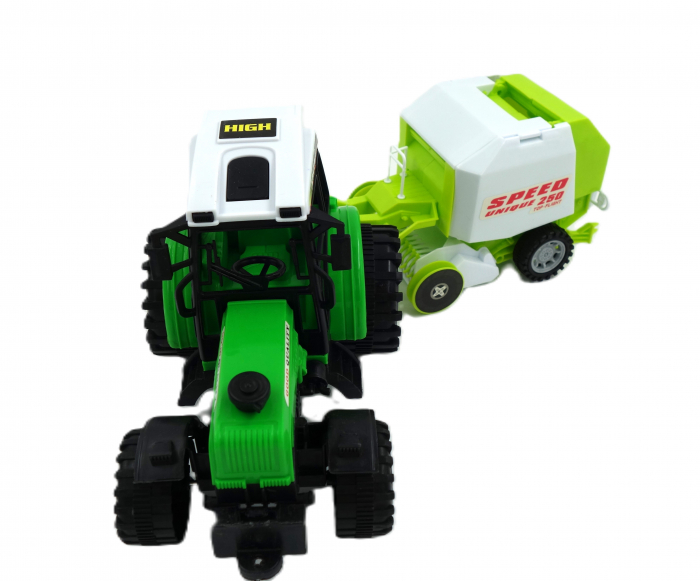 Tractor mecanic, realist, cu combină, un balot inclus, 44 cm [1]
