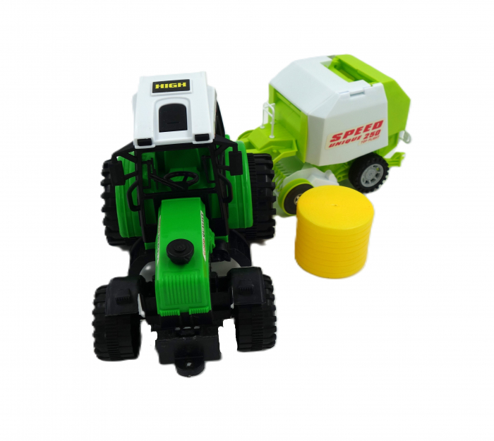 Tractor mecanic, realist, cu combină, un balot inclus, 44 cm [5]