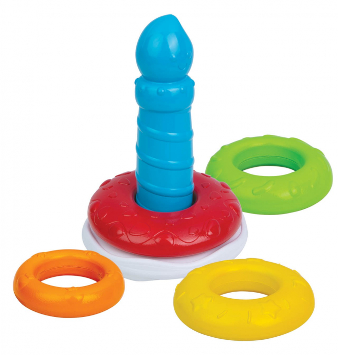 Turn cu cercuri colorate în formă de tort, pentru copii, dezvoltare motorie și cognitivă, 6 luni+ [4]