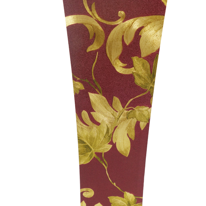 Vază decorativă cu model auriu si rosu, model floral, MDF, 58 cm [6]