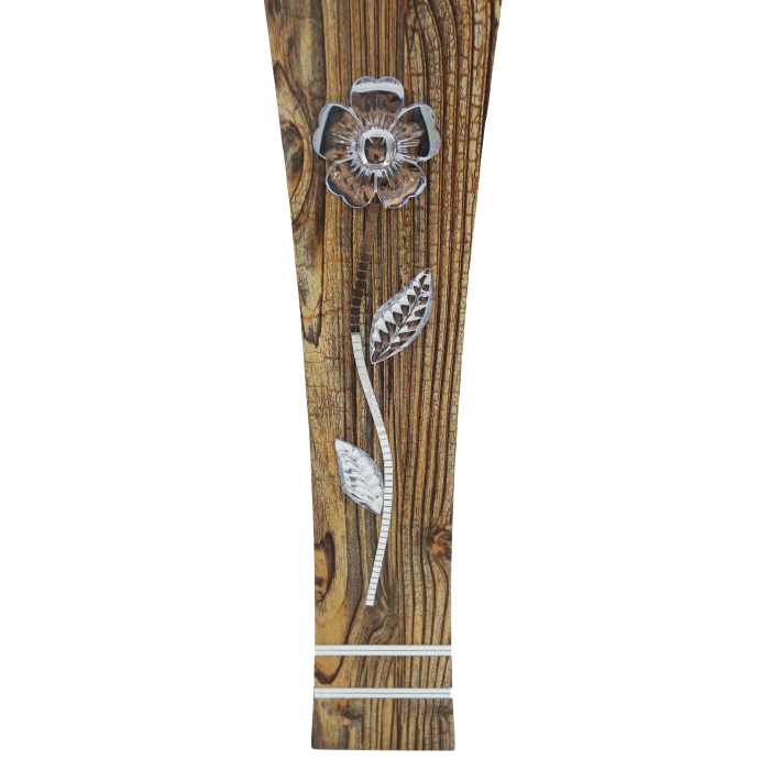 Vază decorativă cu floare aplicată,  MDF, 58 cm, lemn [6]