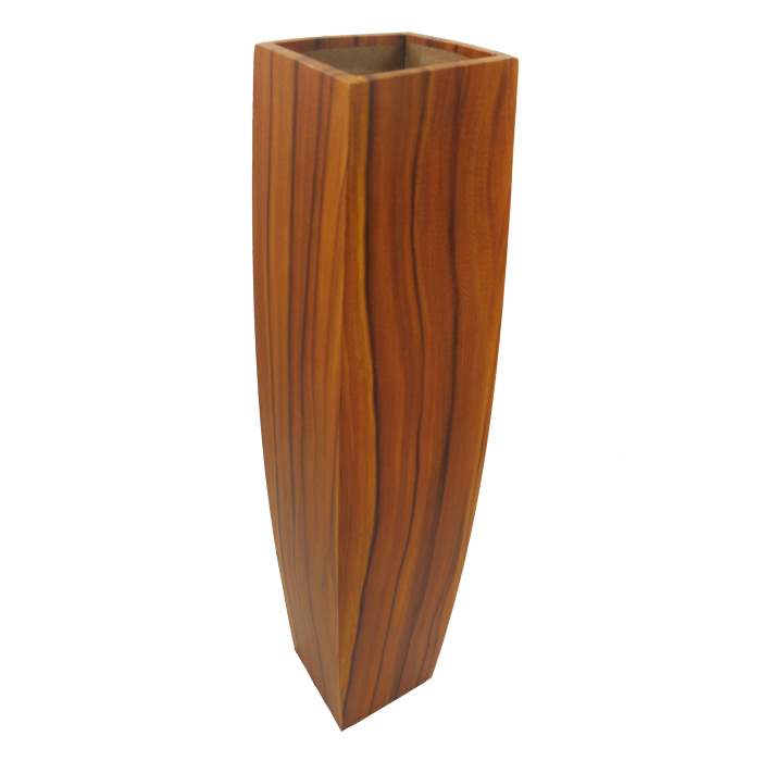 Vază decorativă din MDF, model lemn natural, culoare inchisa, 58 cm [3]