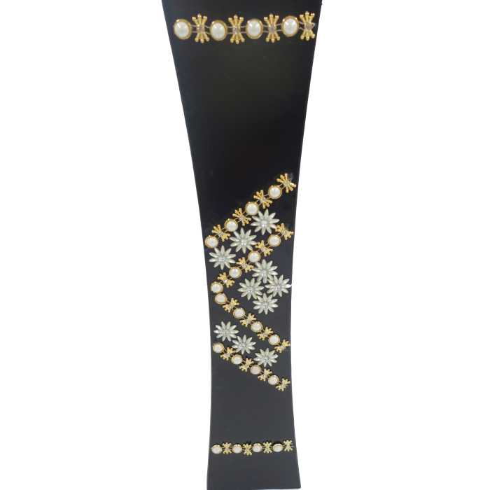 Vază decorativă cu pietricele, din MDF, 58 cm, negru [5]