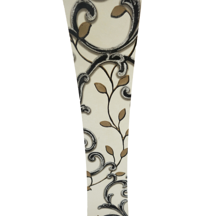 Vază decorativă cu motive negre, MDF, 58 cm, crem [4]