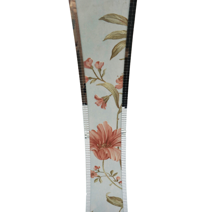 Vază decorativă florală cu mozaic, MDF, 58 cm, alb [3]