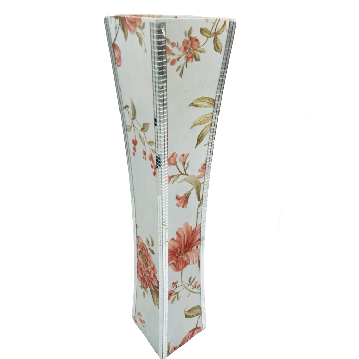 Vază decorativă florală cu mozaic, MDF, 58 cm, alb [2]