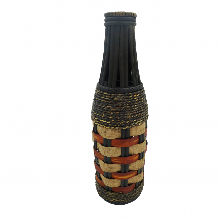 Vază pentru flori, din bambus, 35 cm, maro-crem [5]