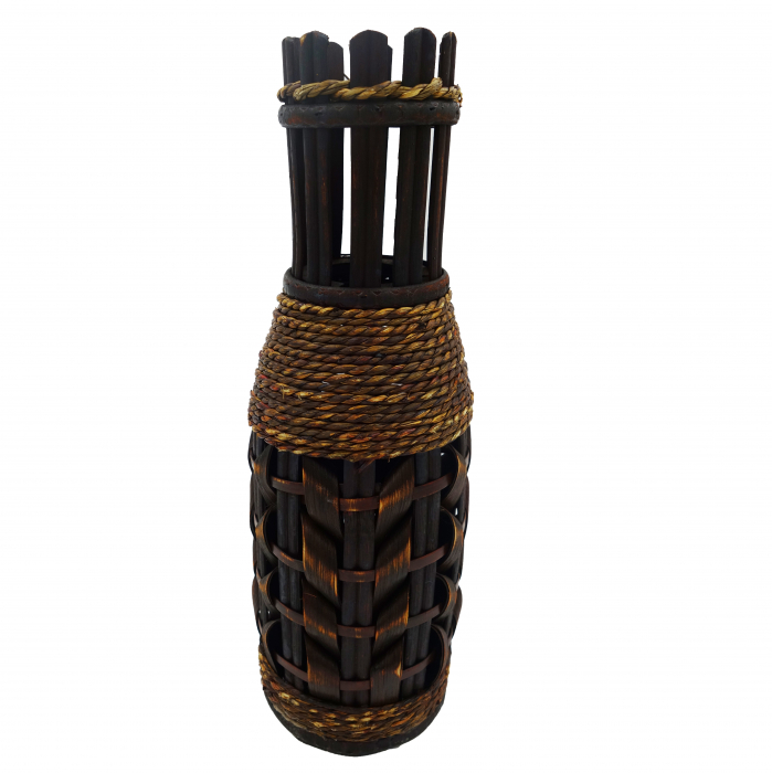 Vază pentru flori, din bambus, 35 cm, maro [3]