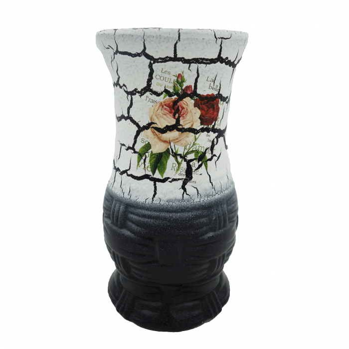 Vază pentru flori, din ceramica, model cu trandafiri, 20 cm [3]
