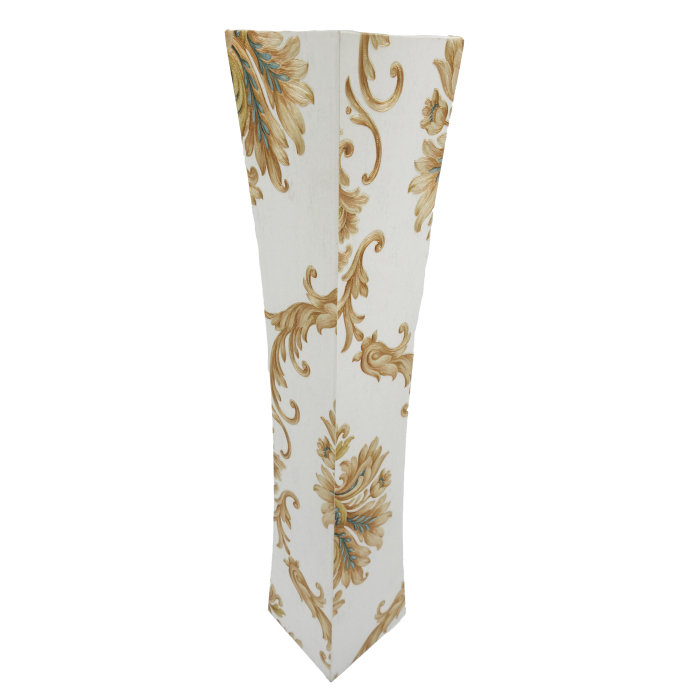 Vază pentru flori, din MDF, 58 cm, alb/auriu [4]