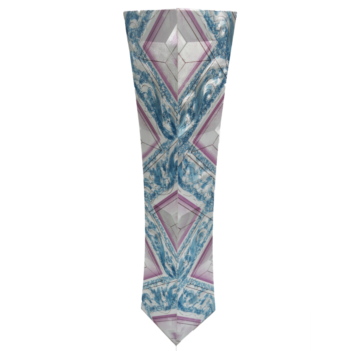 Vază pentru flori, din MDF, 58 cm, argintiu-albastru [4]