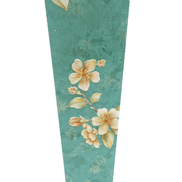Vază pentru flori, din MDF, 58 cm, verde cu flori [6]