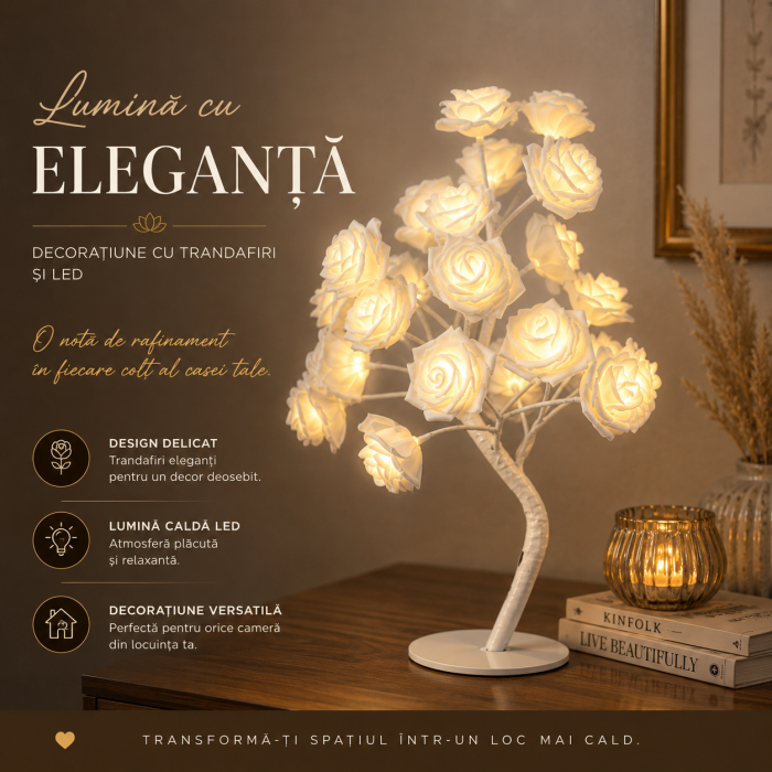 Veioza in forma de copacel, cu lumina calda, 40 cm [2]