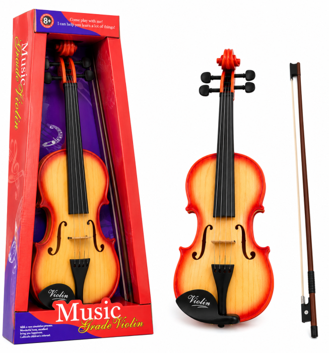 Vioară pentru Copii 50 cm cu Arcuș Inclus, Instrument Muzical de Jucărie, 8+ Ani [3]