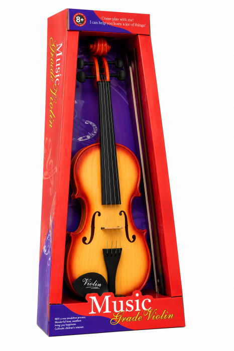 Vioară pentru Copii 50 cm cu Arcuș Inclus, Instrument Muzical de Jucărie, 8+ Ani [4]