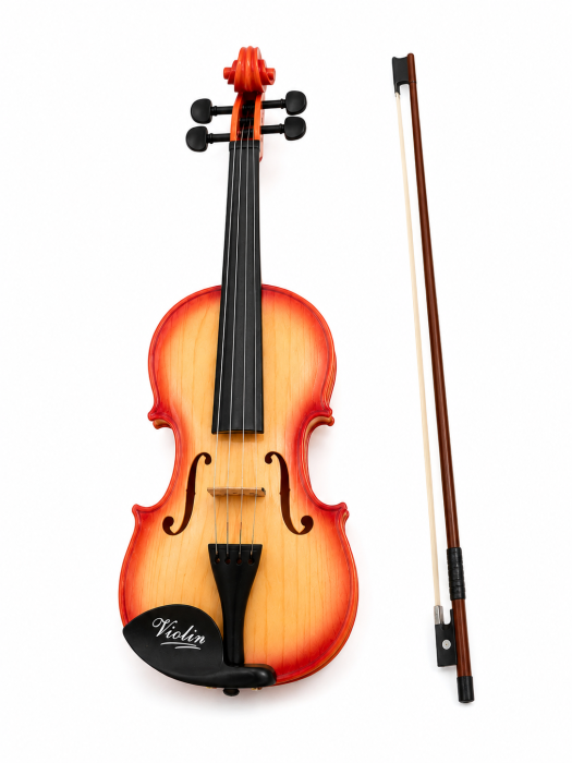 Vioară pentru Copii 50 cm cu Arcuș Inclus, Instrument Muzical de Jucărie, 8+ Ani [2]