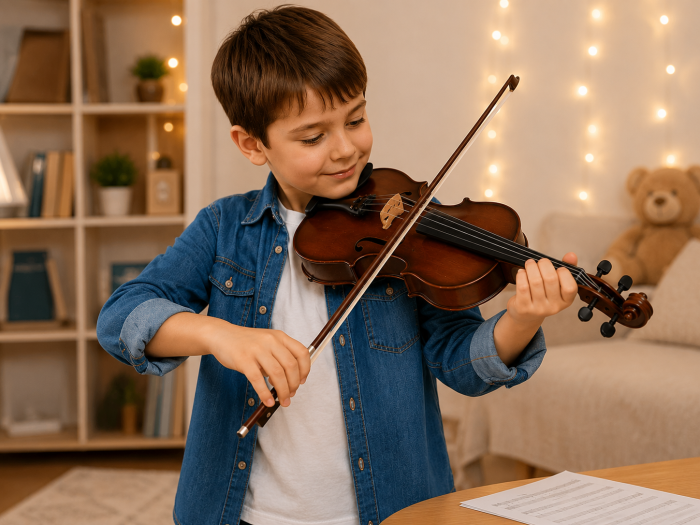 Vioară pentru Copii 50 cm cu Arcuș Inclus, Instrument Muzical de Jucărie, 8+ Ani [5]