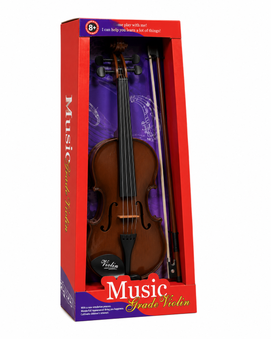 Vioară pentru Copii 50 cm cu Arcuș Inclus, Instrument Muzical de Jucărie, 8+ Ani [4]