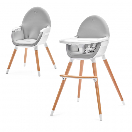 La masa - Scaun de masa 2 in 1, lemn, gri