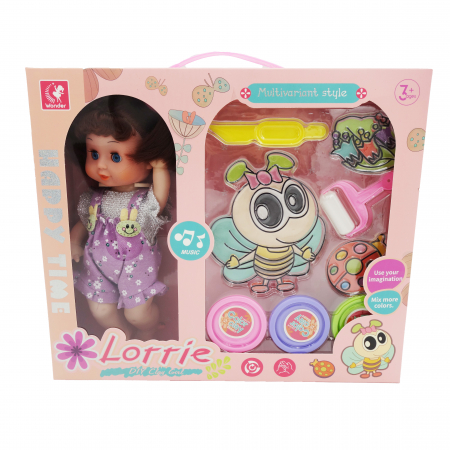 Papusi si accesorii - Set papusa cu plastilina, 25 cm