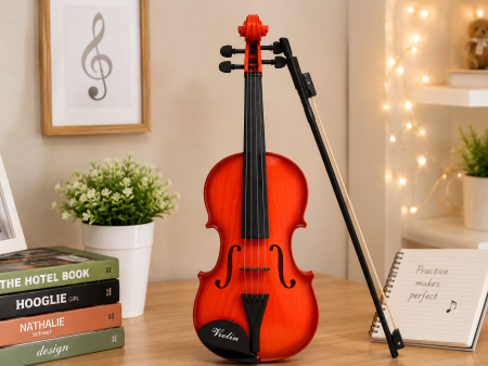Jucarii - Vioară pentru Copii 50 cm cu Arcuș Inclus, Instrument Muzical de Jucărie, 8+ Ani