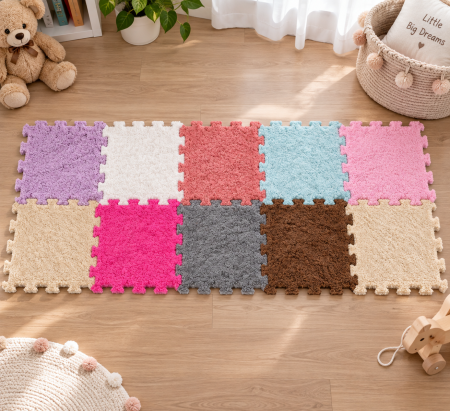La joaca - Puzzle Burete Pufos pentru Copii, 10 Piese, 30 × 30 cm