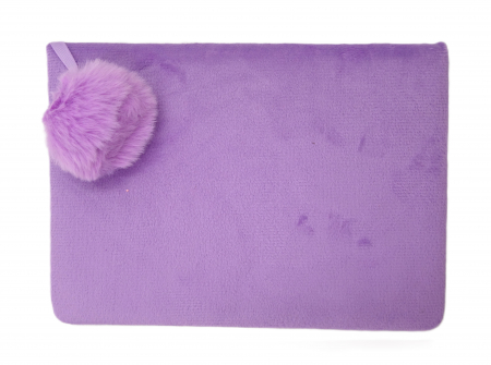 Agenda cu blăniță pufoasă, sclipici și model unicorn, mov, 20 cm - [1]