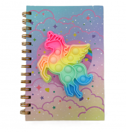 Agenda cu spirala și model pop-it unicorn mare, colorata, 20 cm [1]