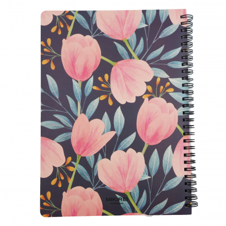 Agenda model floral pictat, A5, negru/roz [2]