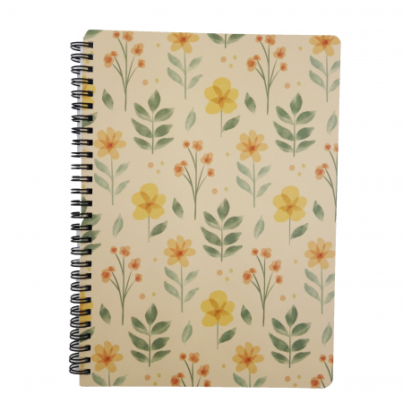 Agenda model floral pictat, A5, bej [1]
