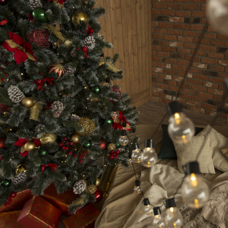 Brad artificial Sosna Biale Konce, verde cu alb, 220 cm [3]