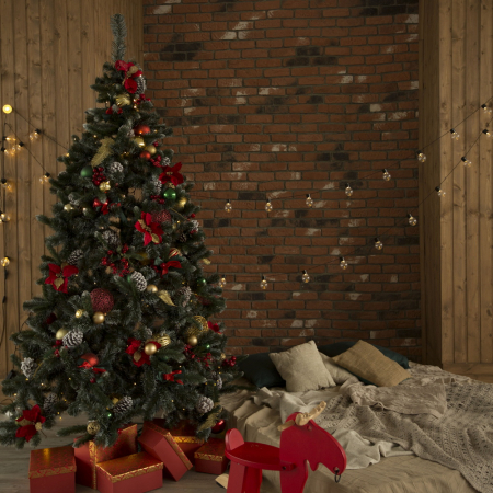 Brad artificial Sosna Biale Konce, verde cu alb, 180 cm [5]