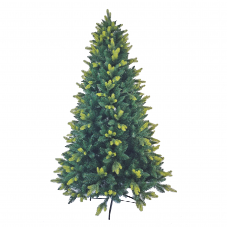 Brazi artificiali - Brad artificial verde, cu varfuri verde deschis, 210 cm
