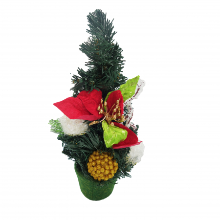 Brad decorativ cu craciunita, 30 cm [4]