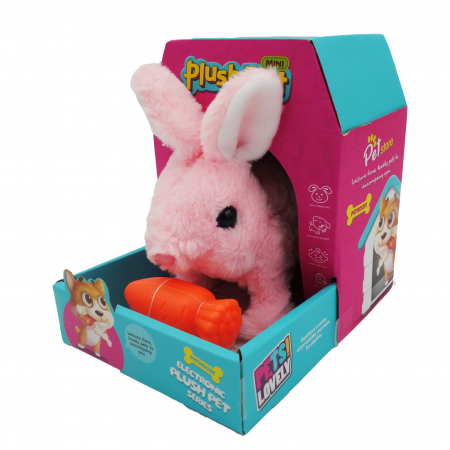 Iepuras interactiv, din plus, cu baterii, 18 cm [2]