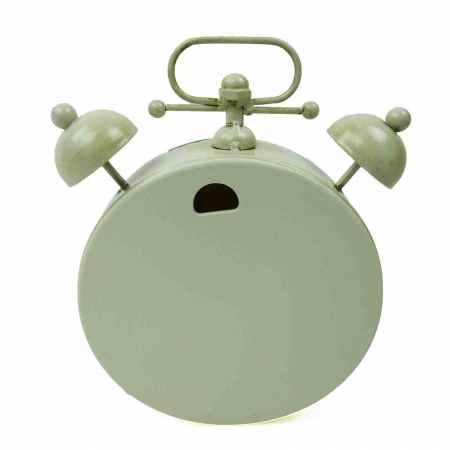 Ceas din metal, de masa, model vintage, alb-verde, 20 cm [3]