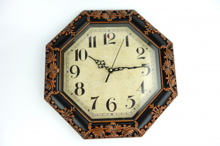 Ceas decorativ de perete, model vintage, maro/negru, 35 cm [2]
